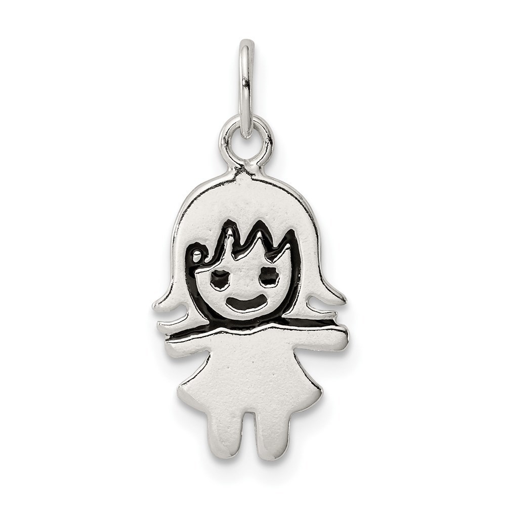 Million Charms Sterling Silver Enameled Girl Charm